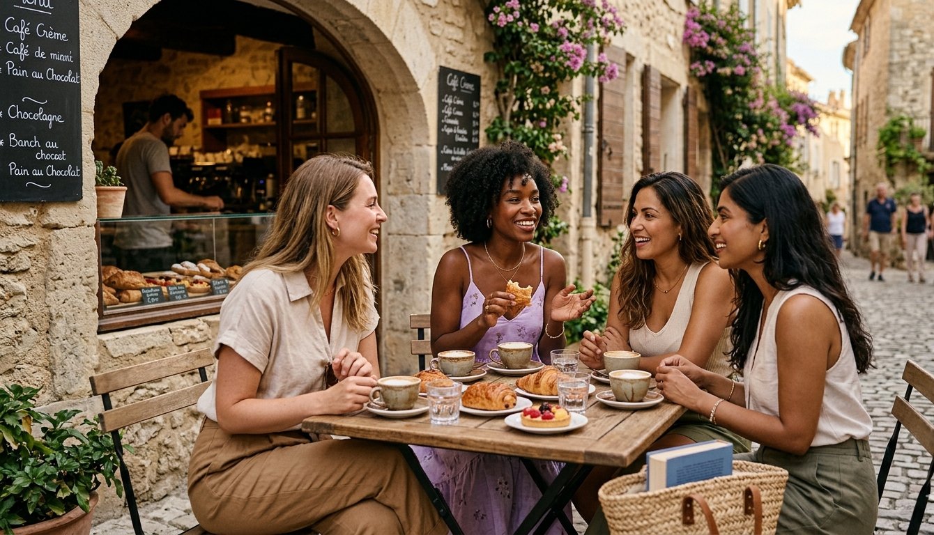 Women gathered over food and conversation